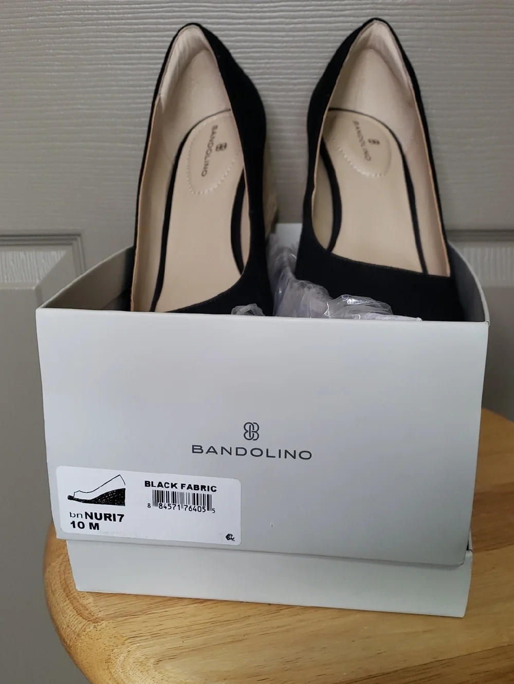 NEW In Box Bandolino Black Espadrille Peep-Toe Wedge Sandals Size 10